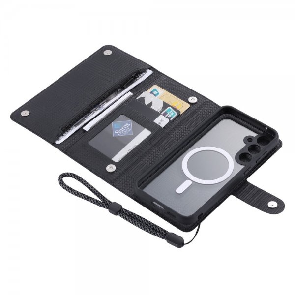 VILI Samsung Galaxy S23 FE Kotelo irrotettavalla kuorella GHB Series MagSafe Musta