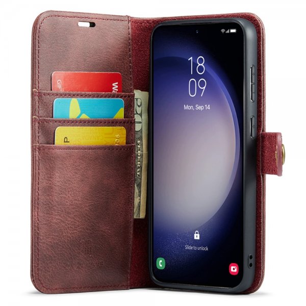 Dg.Ming Samsung Galaxy S23 FE -kotelo irrotettavalla kuorella, punainen