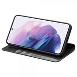 Qialino Samsung Galaxy S23 Kotelo Aito Nahka Korttipaikka Musta