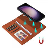 Betopnice Samsung Galaxy S23 Suojakuori irrotettavalla kuorella 005 Ruskea