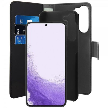 Puro Samsung Galaxy S23 Suojakotelo Wallet Detachable 2 in 1 Musta