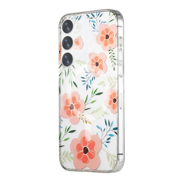 Samsung Galaxy S23 Kuori Kukkakuvio MagSafe Pinkki