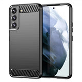 Samsung Galaxy S23 Plus -kuori, harjattu hiilikuitukuvio, musta