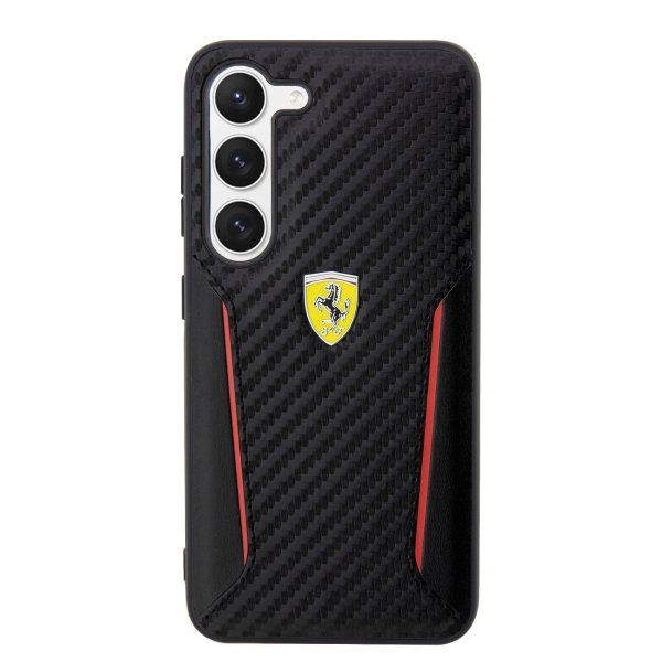 Ferrari Samsung Galaxy S23 Plus Suojakuori Carbon & Stripe, musta