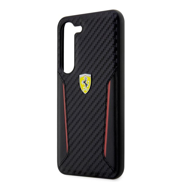 Ferrari Samsung Galaxy S23 Plus Suojakuori Carbon & Stripe, musta