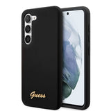 Guess Samsung Galaxy S23 Plus Kuori Liquid Silicone Metal Logo Musta
