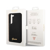Guess Samsung Galaxy S23 Plus Kuori Liquid Silicone Metal Logo Musta