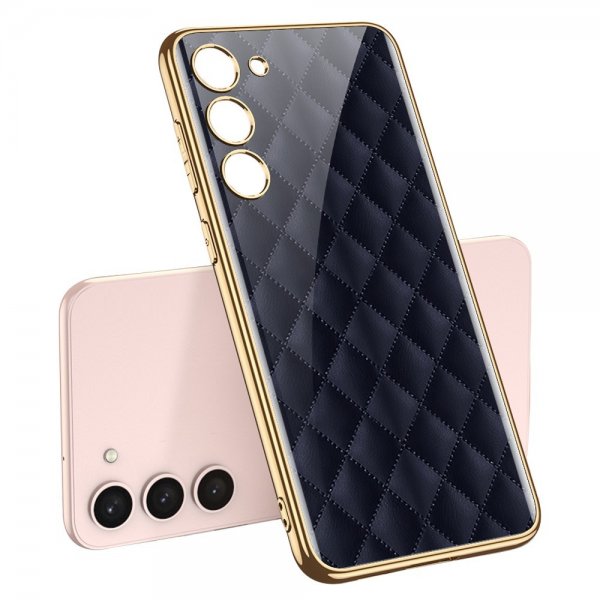 GKK Samsung Galaxy S23 Plus -suojakuori, jossa sininen ruutukuvio