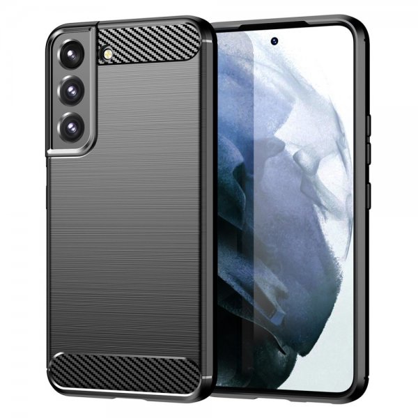 Samsung Galaxy S23 Kuori Harjattu hiilikuitukuvio Musta