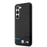 BMW Samsung Galaxy S23 Kuoret Hiilikuitu & Raidoitus Musta