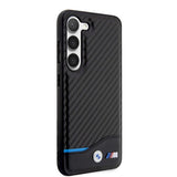 BMW Samsung Galaxy S23 Kuoret Hiilikuitu & Raidoitus Musta