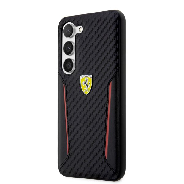 Ferrari Samsung Galaxy S23 Kuori Carbon & Stripe Musta