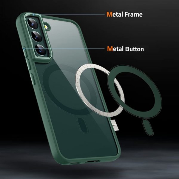 Samsung Galaxy S23 Kuori, värillinen reuna, MagSafe, vihreä