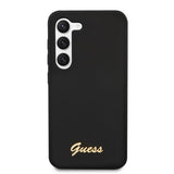 Guess Samsung Galaxy S23 Kuori Liquid Silicone Metal Logo Musta