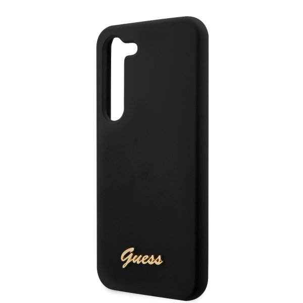 Guess Samsung Galaxy S23 Kuori Liquid Silicone Metal Logo Musta