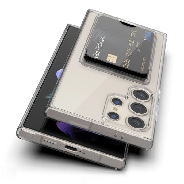 Rvelon Samsung Galaxy S23 Ultra Kuori Korttipidikkeellä Läpinäkyvä