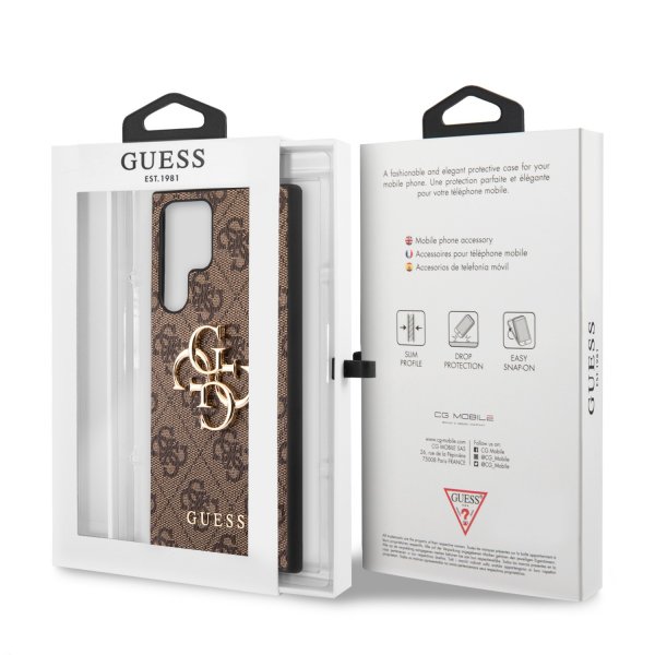 Guess Samsung Galaxy S23 Ultra Suojakuori 4G Logo Ruskea