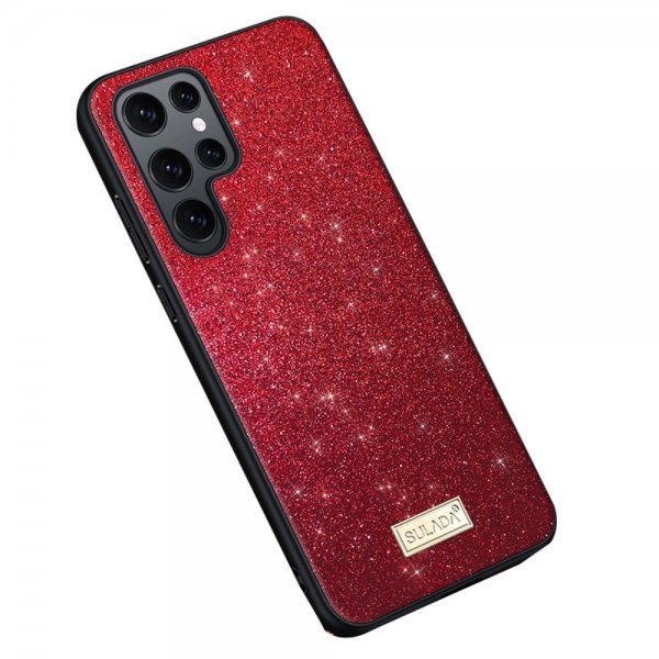 Sulada Samsung Galaxy S23 Ultra Glitter-suojakuori, punainen