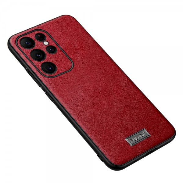 Sulada Samsung Galaxy S23 Ultra Kuori Nahkakuvio Punainen
