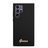 Guess Samsung Galaxy S23 Ultra Kuori Liquid Silicone Metal Logo Musta