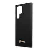 Guess Samsung Galaxy S23 Ultra Kuori Liquid Silicone Metal Logo Musta