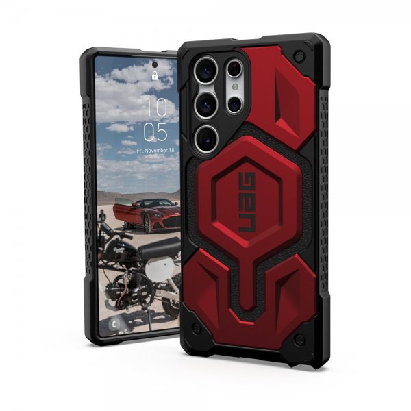Urban Armor Gear (UAG) Samsung Galaxy S23 Ultra Suojakuori Monarch Pro MagSafe Crimson