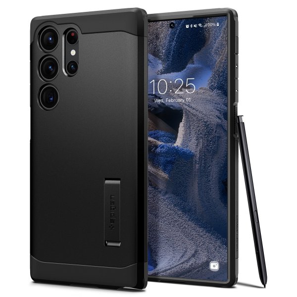 Spigen Samsung Galaxy S23 Ultra Tough Armor -suojakuori, musta