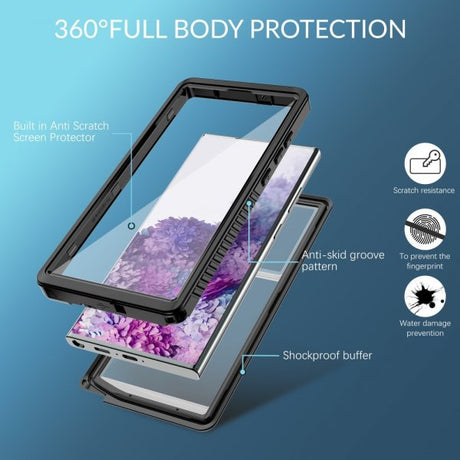 Redpepper Samsung Galaxy S23 Ultra -vedenkestävä IP68-suojakuori, musta