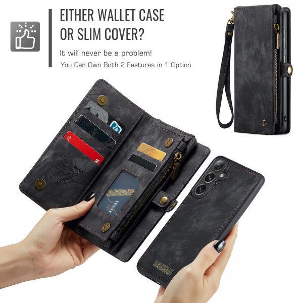 CaseMe Samsung Galaxy S24 FE Fodral 008 Series Irrotettava Kuori Musta