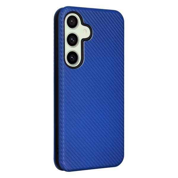 Samsung Galaxy S24 FE -suojakuori, hiilikuitukuvioitu, sininen