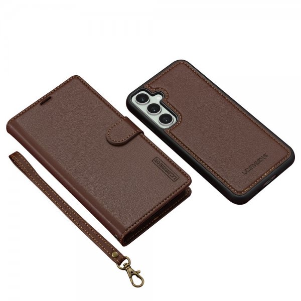 Lc.Imeeke Samsung Galaxy S24 FE -kuori irrotettavalla kuorella L2 Series MagSafe, ruskea