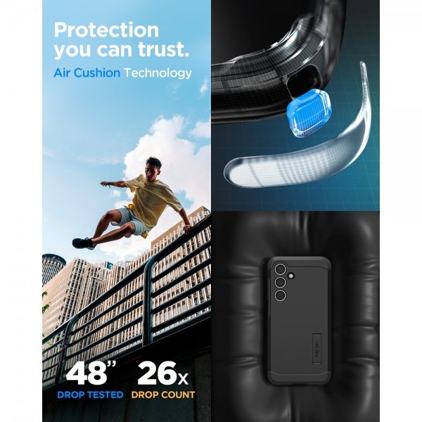 Spigen Samsung Galaxy S24 FE Suojakuori Tough Armor Musta