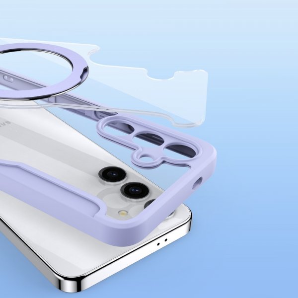 Dux Ducis Samsung Galaxy S24 -kotelo, Skin X Pro Series, jalusta, MagSafe, violetti
