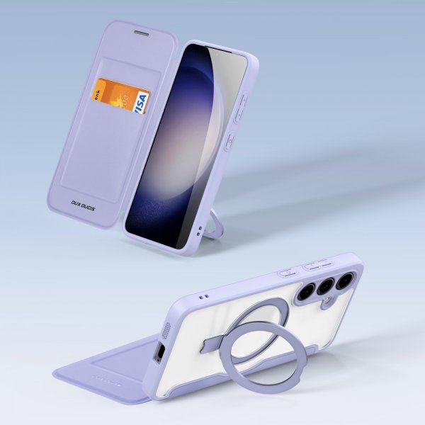 Dux Ducis Samsung Galaxy S24 -kotelo, Skin X Pro Series, jalusta, MagSafe, violetti