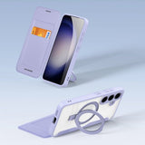 Dux Ducis Samsung Galaxy S24 -kotelo, Skin X Pro Series, jalusta, MagSafe, violetti