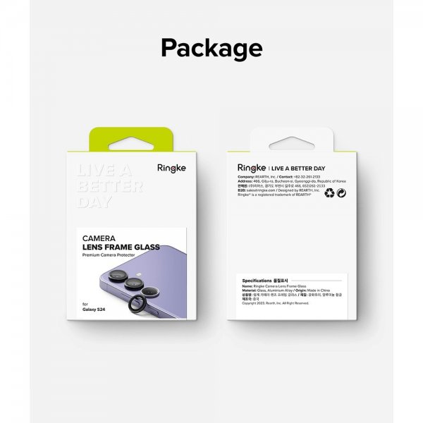 Ringke Samsung Galaxy S24 Kamerasuojus Camera Lens Frame Musta