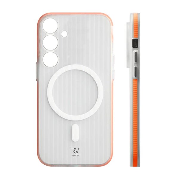 Rvelon Samsung Galaxy S24 Kuori Poimutettu MagSafe Oranssi