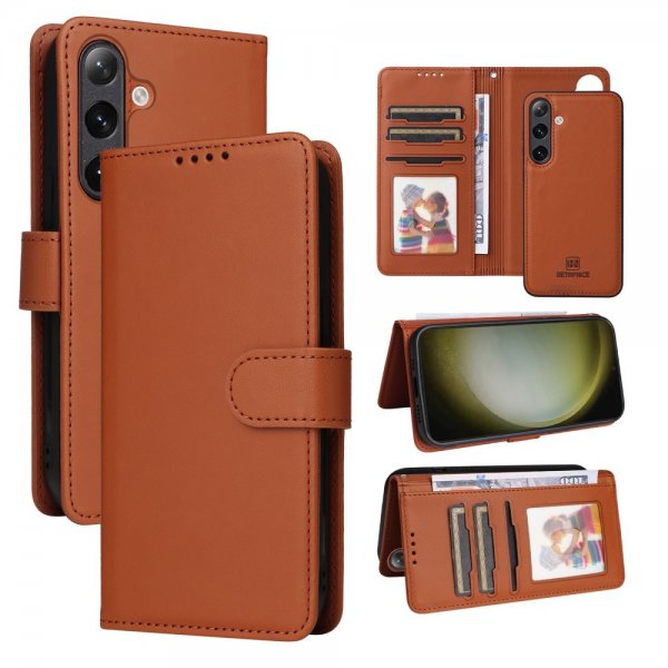 Betopnice Samsung Galaxy S24 Plus -kotelo irrotettavalla kuorella 005 ruskea