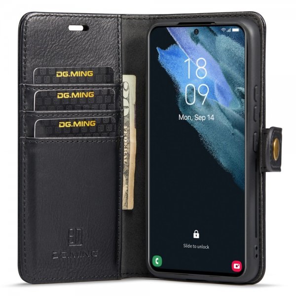 Dg.Ming Samsung Galaxy S24 Plus -kotelo irrotettavalla kuorella, musta