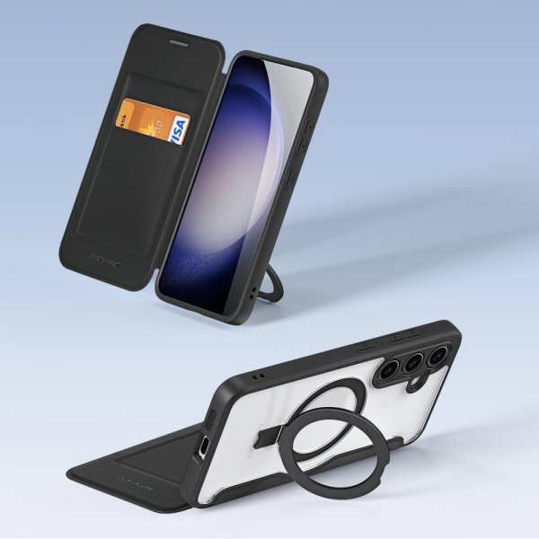 Dux Ducis Samsung Galaxy S24 Plus -kotelo Skin X Pro Series Jalusta MagSafe Musta