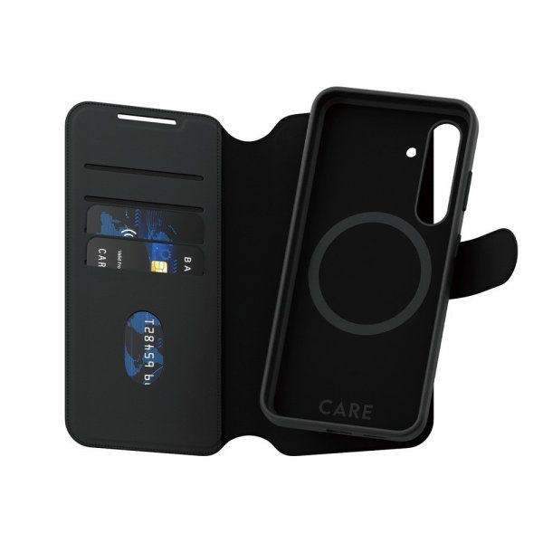CARE by PanzerGlass Samsung Galaxy S24 Plus -kotelo Tango Two-in-One Wallet MagSafe, musta