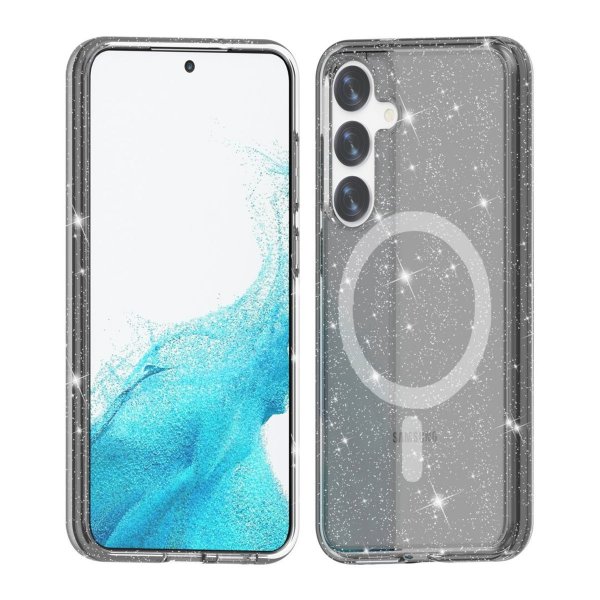 Samsung Galaxy S24 Plus Suojakuori Glitter MagSafe Musta