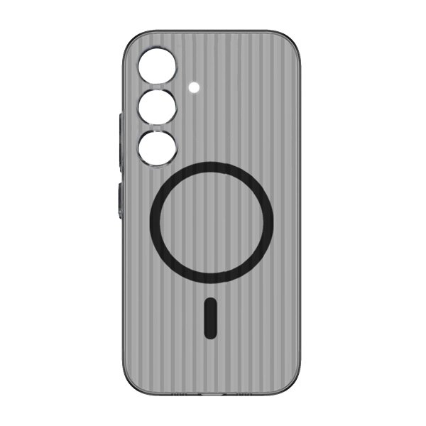 Samsung Galaxy S24 Plus Kuori Korrugoitu MagSafe Läpinäkyvä Musta