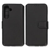 Rvelon Samsung Galaxy S24 Plus Kotelo, aitoa nahkaa, korttipaikat, musta