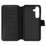 Rvelon Samsung Galaxy S24 Plus Kotelo, aitoa nahkaa, korttipaikat, musta