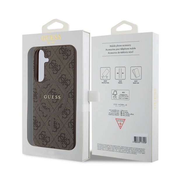 Guess Samsung Galaxy S24 Plus Kuoret 4G Pattern MagSafe Ruskea