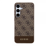 Guess Samsung Galaxy S24 Plus Kuori Bottom Stripe Metal Logo Ruskea