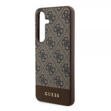 Guess Samsung Galaxy S24 Plus Kuori Bottom Stripe Metal Logo Ruskea