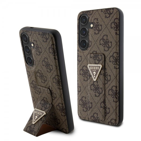Guess Samsung Galaxy S24 Plus Suojakuori Grip Stand -toiminnolla, ruskea