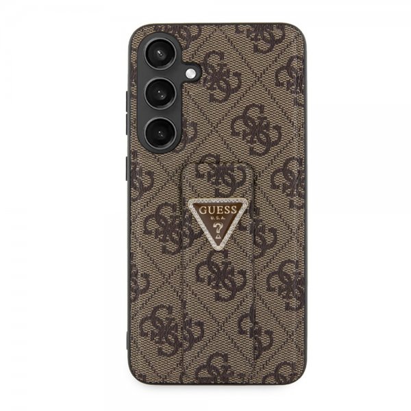 Guess Samsung Galaxy S24 Plus Suojakuori Grip Stand -toiminnolla, ruskea